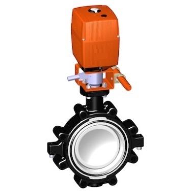 24V 美標(ANSI) 帶手動手柄，+GF+電動蝶閥 蝶閥 進口蝶閥